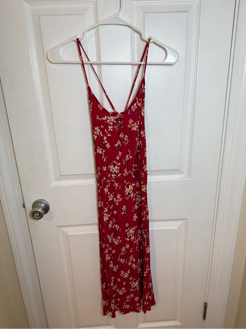 Xhilaration Red Floral Spaghetti-Strap Dress